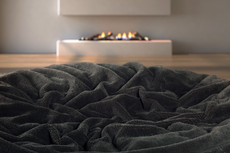 Close-up of The Cosac premium beanbag fabric in Charcoal